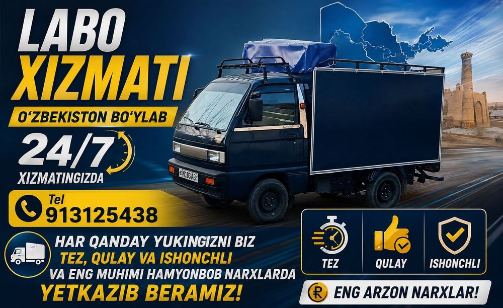 24/7  Labo xizmati o‘zbekiston bo‘ylab