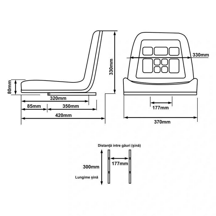 Scaun de stivuitor cu sina de reglare fata-spate Livrare Rapida