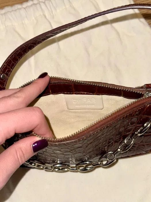 By Far чанта Rachel Croc Embossed Leather