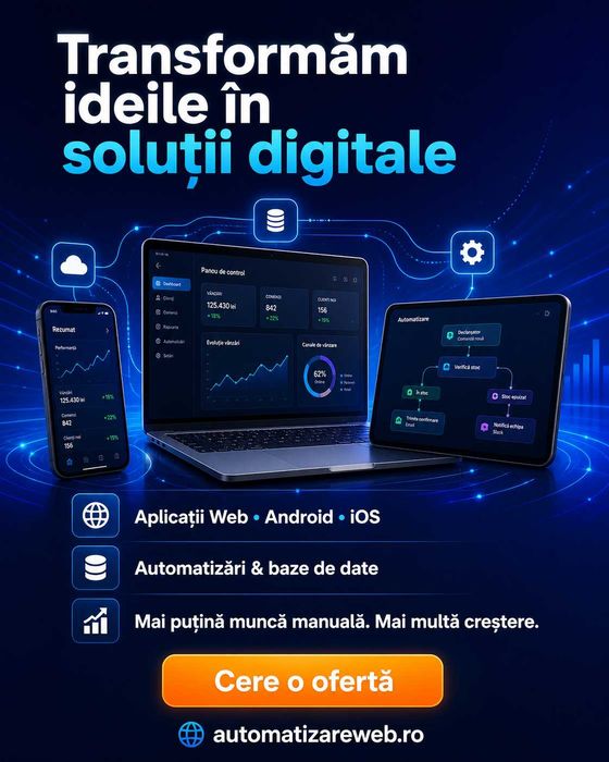 Creare site web, Programator PHP, SEO Google & YouTube, Web Developer, Aplicatii iOS, Aplicatii Android 16 ani experienta