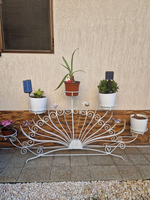 Suport din fier forjat pentru 5 ghivece cu flori!