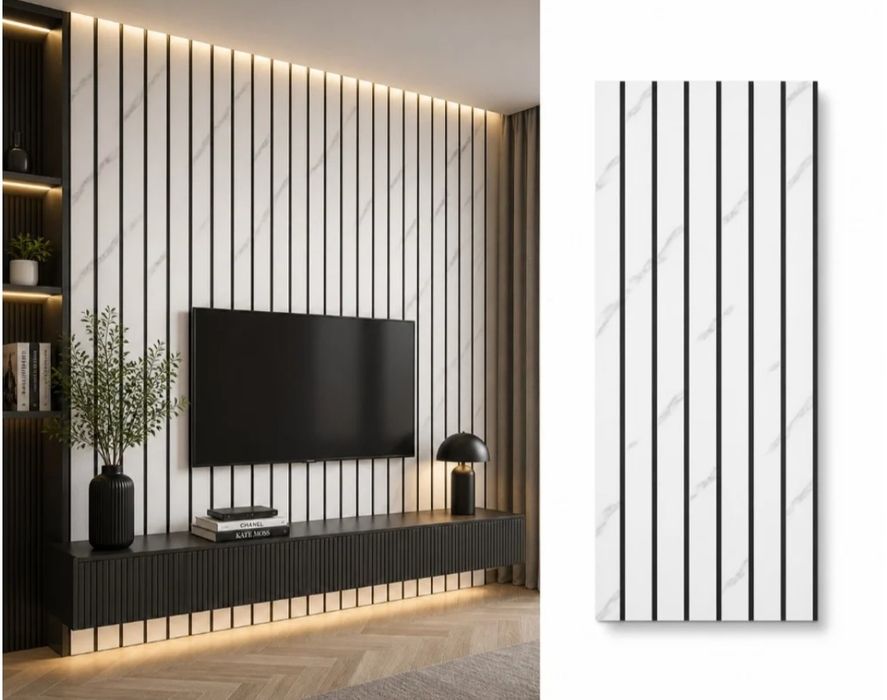 Riflaj decorativ adeziv 60x120 CM aspect natural PVC si EVA pentru perete