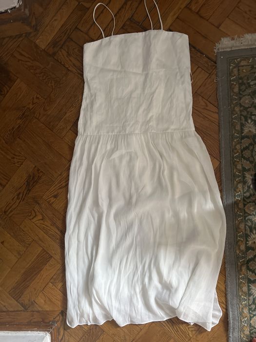 Rochie alba bretele spaghetti