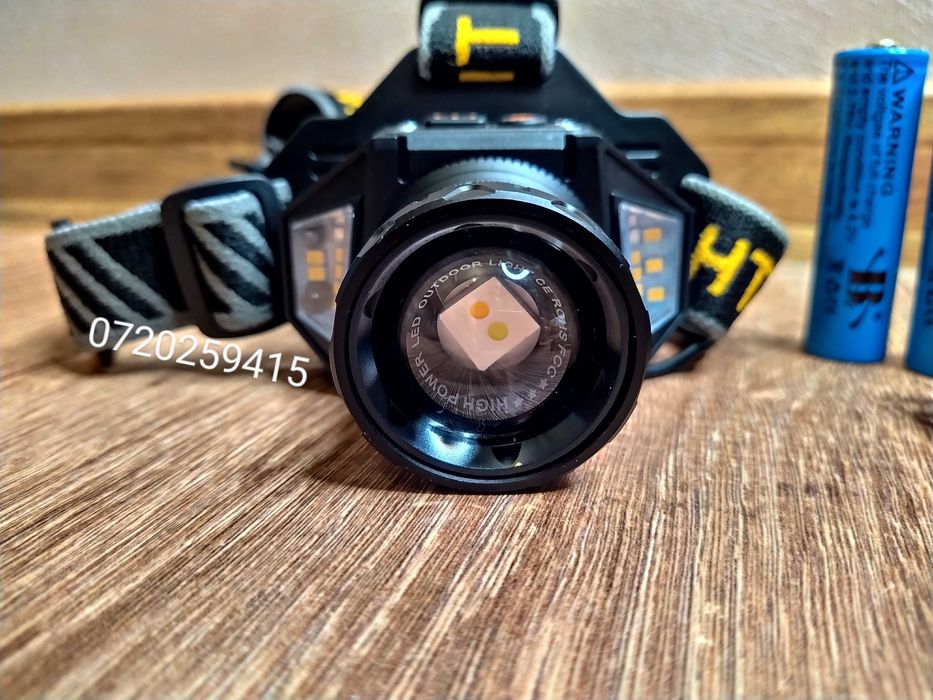 Lanterna Frontala Puternica cu LED dublu tip laser, senzor miscare