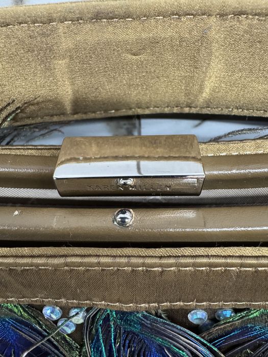 Клъч Karen Millen с паунови пера