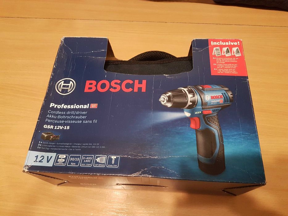 BOSCH Professional GSR 12V-15 Masina de gaurit si insurubat, 2 baterii