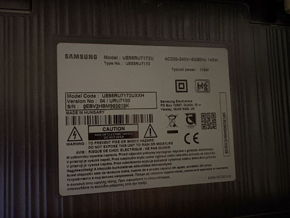 Smart tv Samsung UE55RU7172