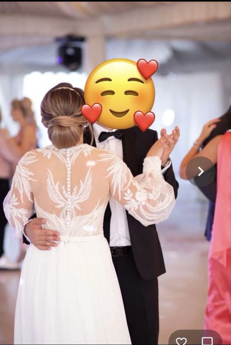 Rochie de mireasă stil Boho / A-line, mâneci lungi dantelă