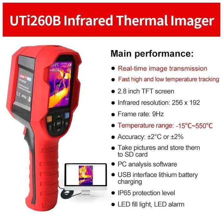 Teplovizer UNI-T UTi260B тепловизор  UTi120S UTi260A UTi320E