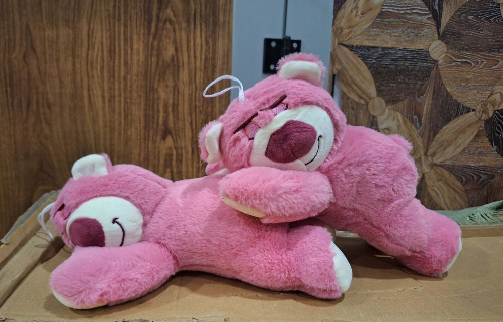 Плюшена играчка Розово Мече, Играчка възглавница 30см