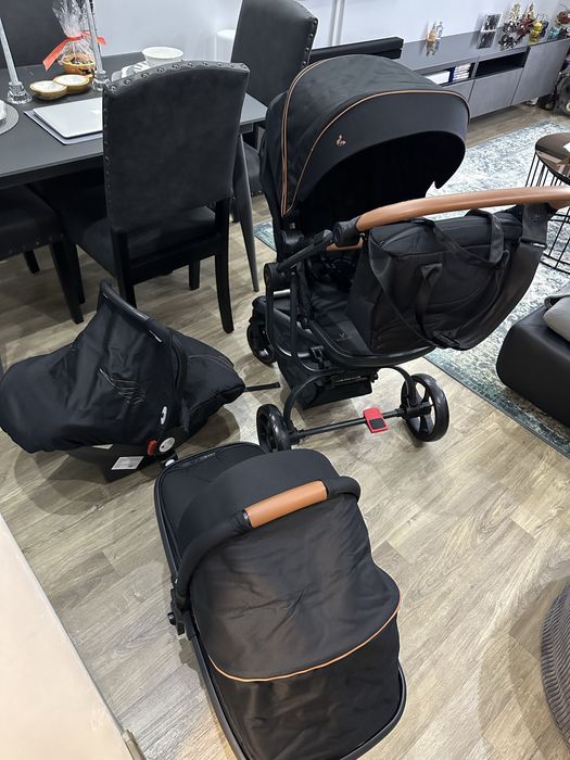 Carucior Bebe 3 In 1 Ellada Cangaroo - Negru