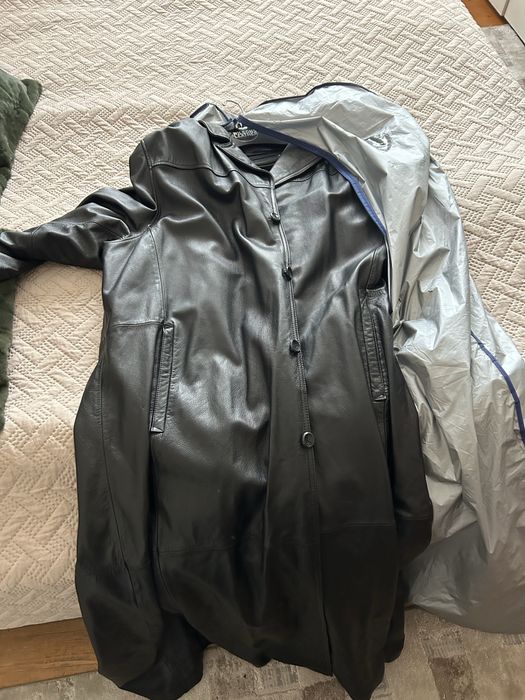 Мъжко дълго палто от естествена кожа