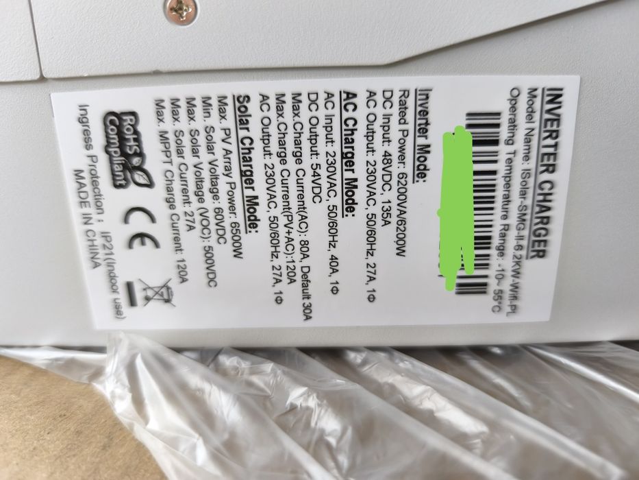 Inverter solar Powland nou 6.2KW si Sofar 3.6KW