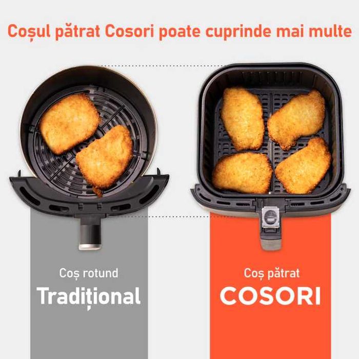 Sigilat Friteuza cu aer cald COSORI Premium CP158-AF-RXB, 2.2kg 5.5l, 1700W, negru