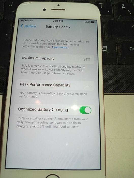 IPHONE 6S Capacitate baterie 91 SI  iPhone SE  capacitate baterie  96%