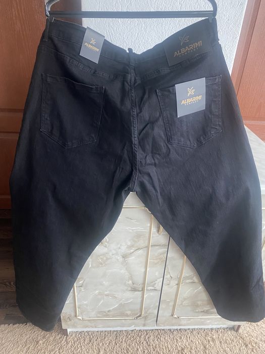 Мъжки дънки голям размер / размер 44 номер /цвят черен / колан 110 см.