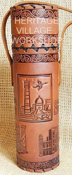 Тубус из натуральной кожи.