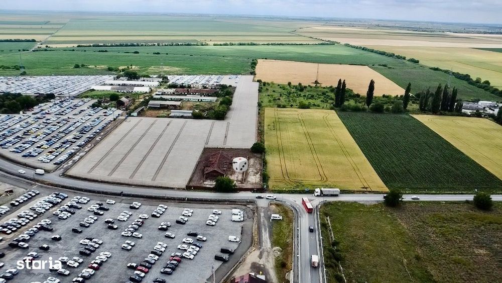 Teren de închiriat 2.950 mp cu Hală de 490 mp lângă pod Curtici