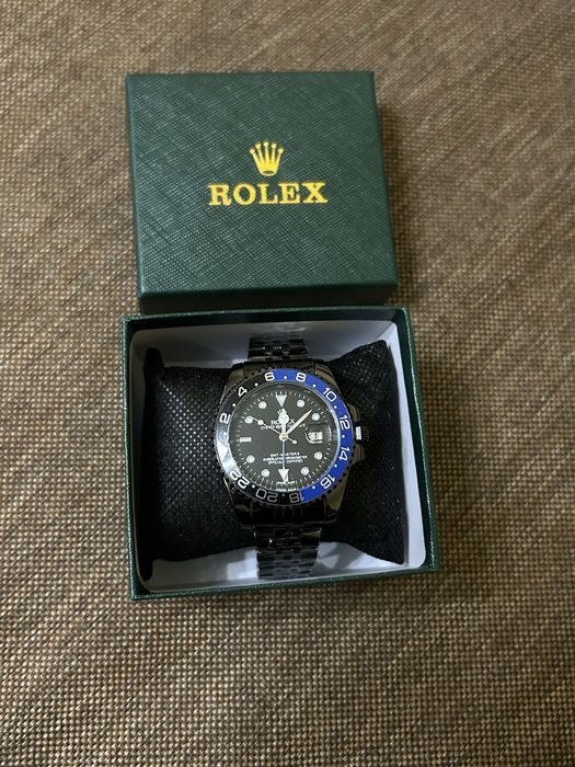 Ceas Rolex Nou de Barbati Negru cu Albastru