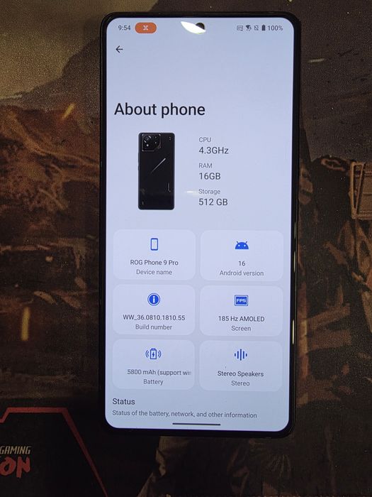 Asus Rog 9 Pro 16 ram 512Gb