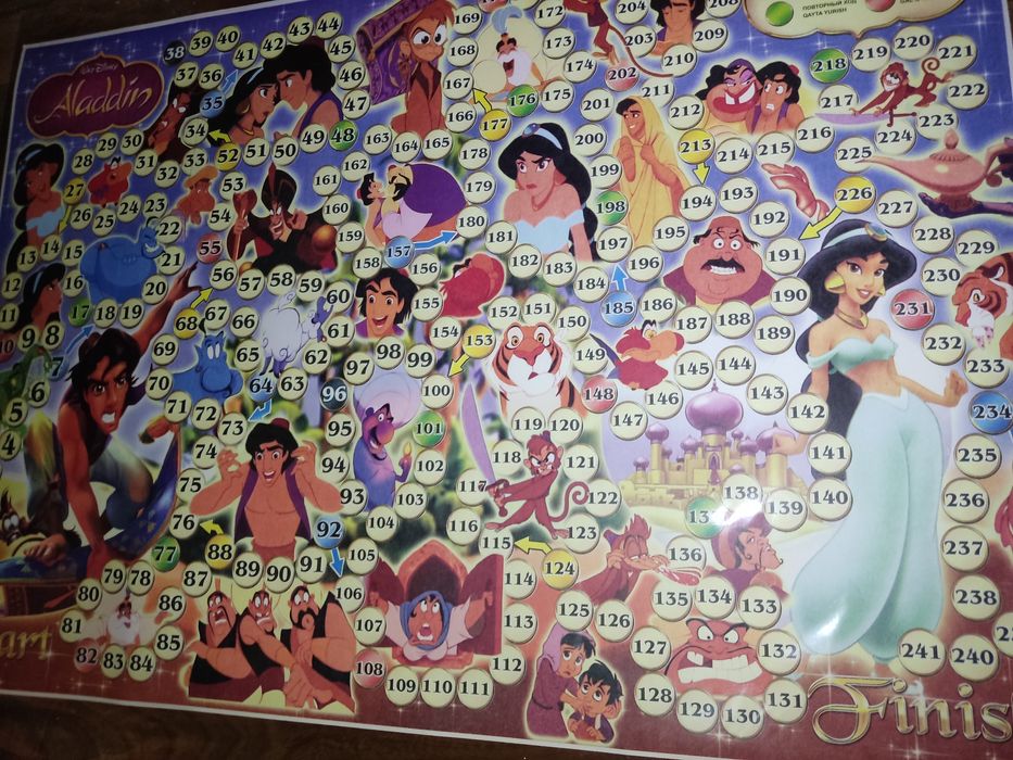 Настольная игра ходилка для девочек и мальчиков Винкс и Алладин