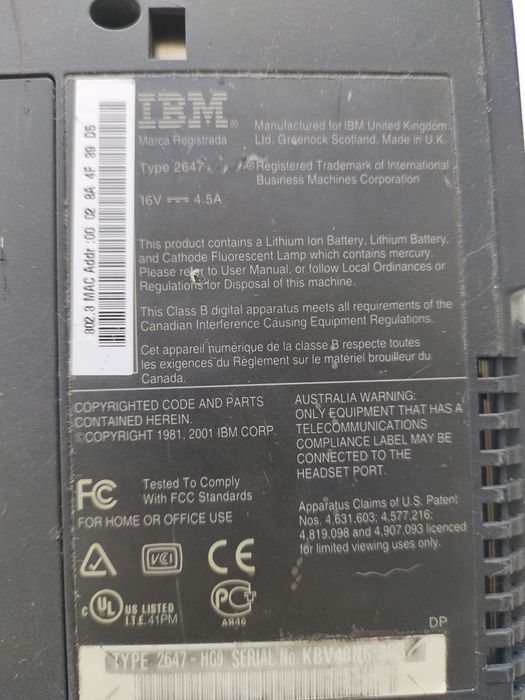 Ноутбук IBM 1 поколения