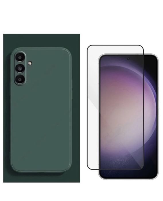 Husa Silicon Slim Catifea +Folie Sticla 9D Samsung A32/A33/A34/A35/A36/A37