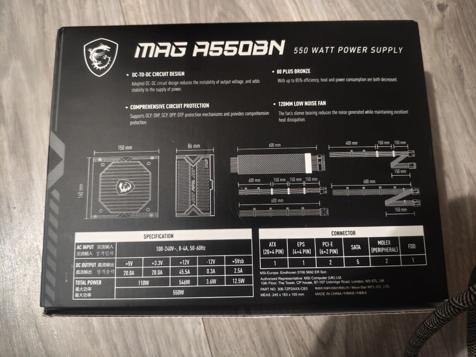 Vând Sursă MSI MAG A550BN