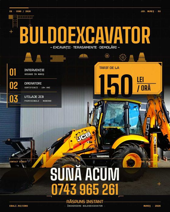 Inchiriez buldoexcavator / Buldoexcavator de inchiriat