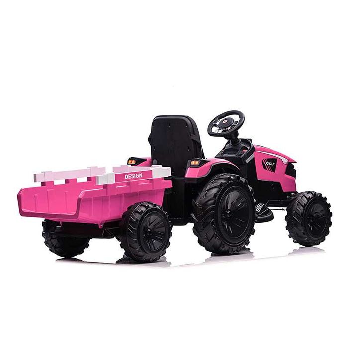 Tractor electric Kinderauto 720-T 2x 45W 12V, cupa si incarcator #pink