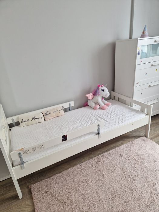 Pat copii IKEA cu saltea inclusă 70x160 cm # nefolosit