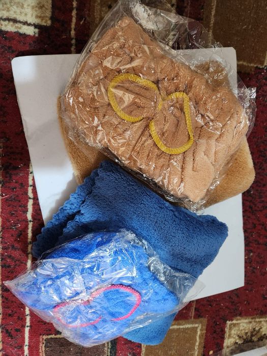 Комплект от 2бр кърпи и шапки за баня