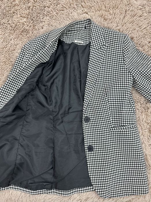 Пиджак в клетку чб