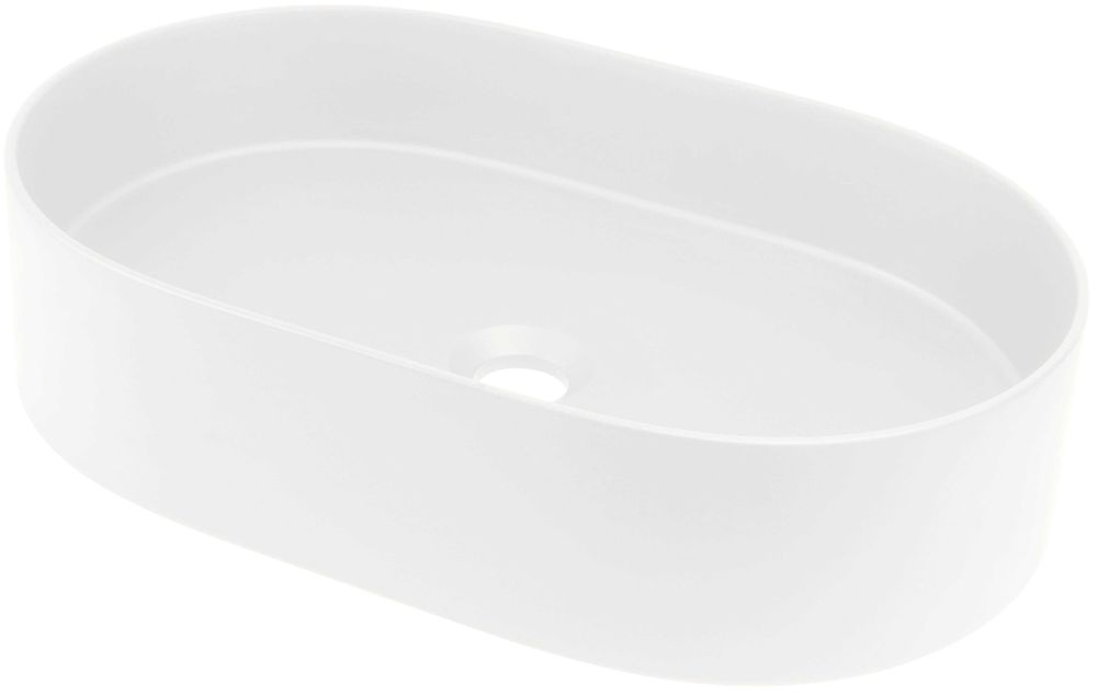 Бяла Овална Гранитна Мивка за Баня, Монтаж върху плот ст Silia 550x350