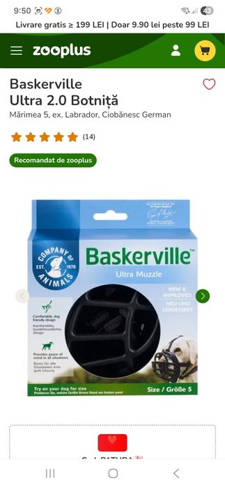 De vanzare botnita Baskerville nou