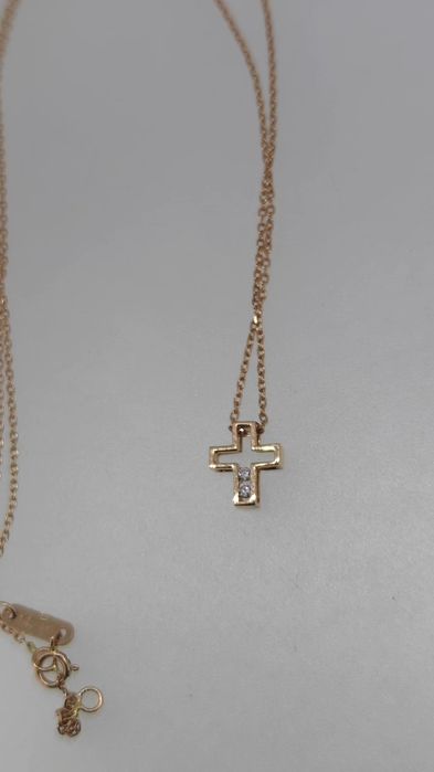 Lanț aur roz 14k 2.08gr cu 2diamante Marca Teilor (r)