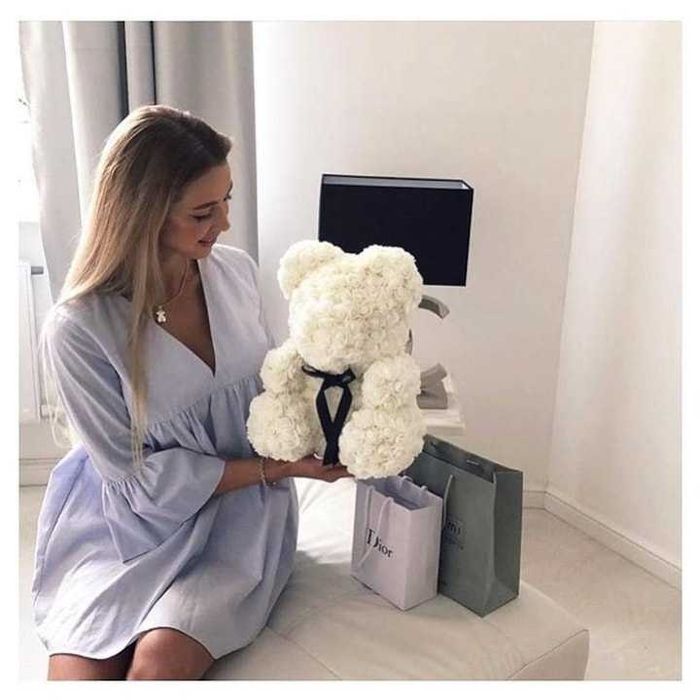 Мече от рози BG Rose Bear, 20см 25см 40 см с кутия