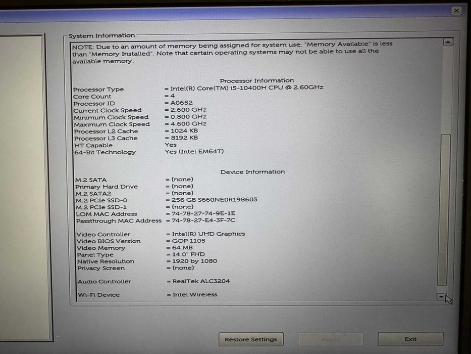 Notebook Dell Latitude 5411