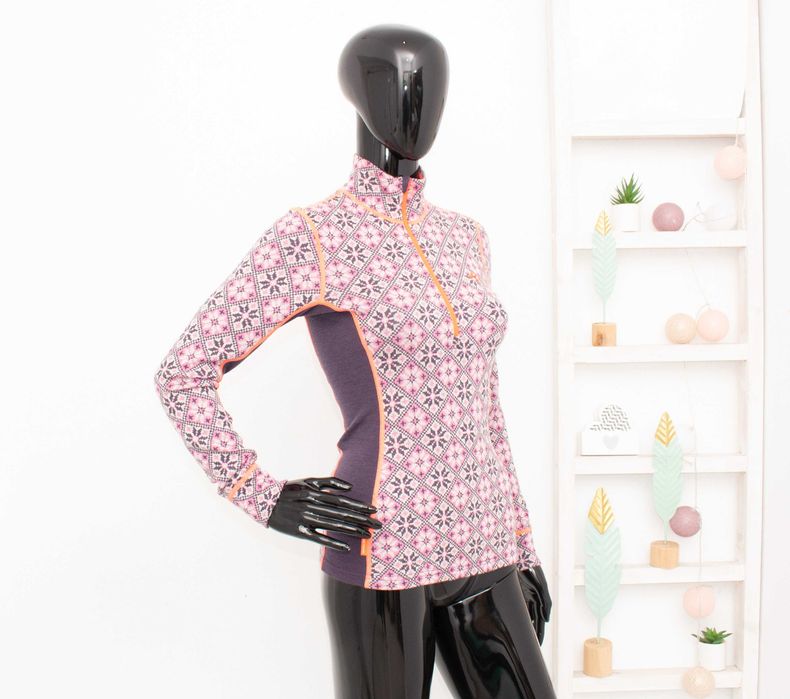 Kari Traa дамска мерино блуза с цип термо бельо 100% мериносна вълна S