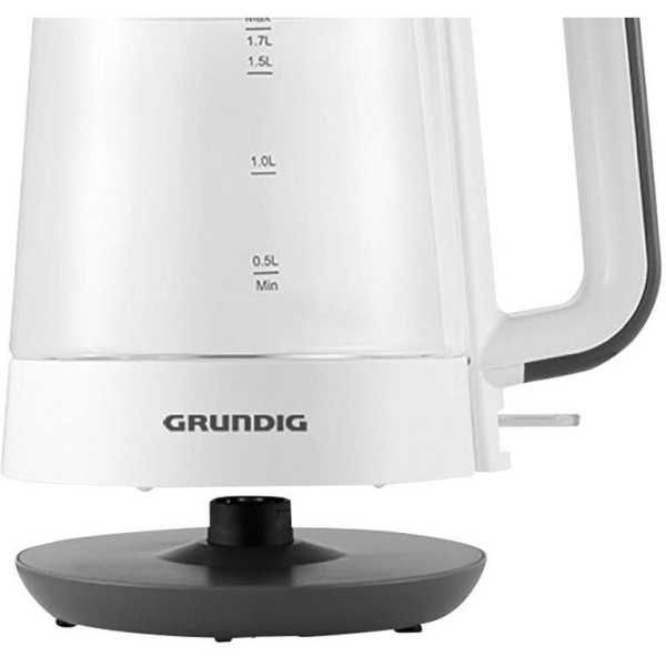 Електрическа кана Grundig WK 5860, 1.7 л, 2200W, Бял/Черен