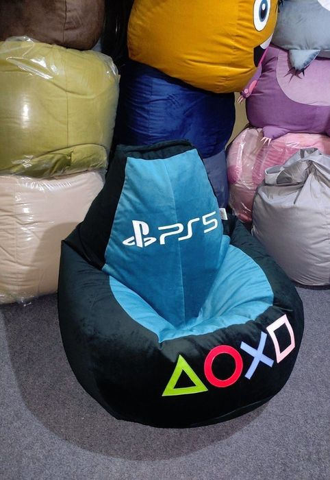 Бескаркасное кресло. Кресло мешок. Бинбэг Бинбег. PlayStation