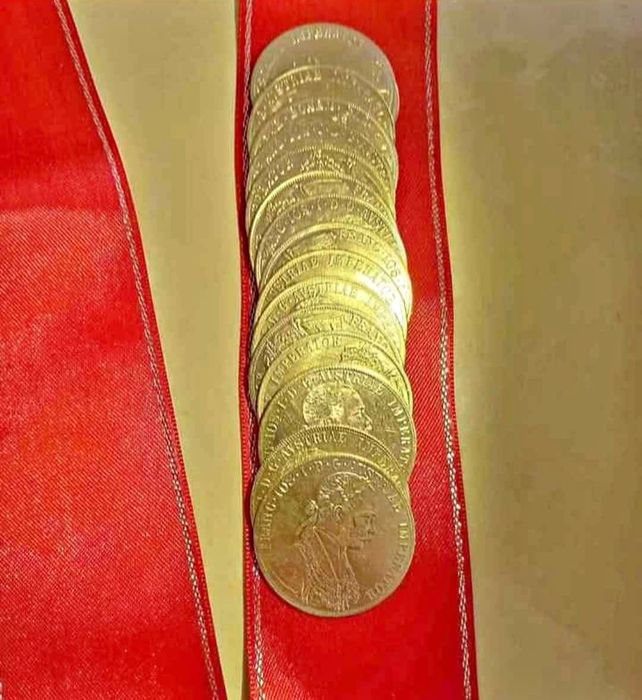 Monede franc.ios placate cu aur 24k