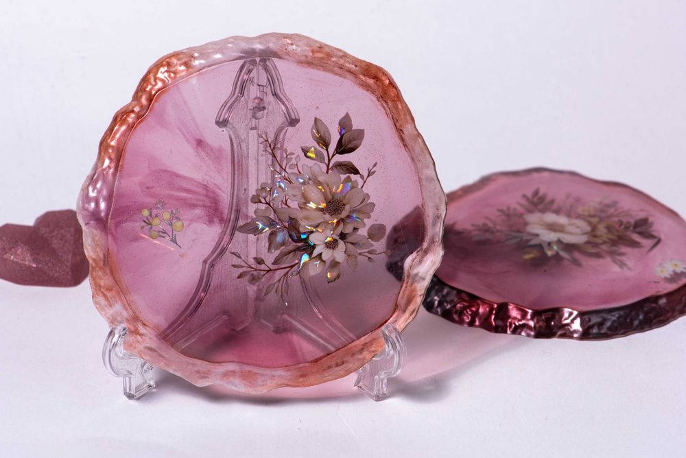 Ръчно изработени поставки за чаши от епоксидна смола