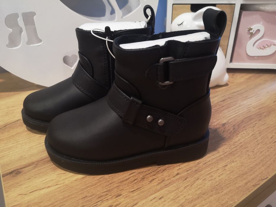 Детски черни боти Зара Zara естествена кожа