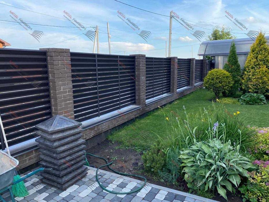 Забор жалюзи металлический