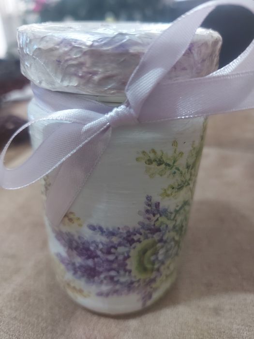 Декупаж свещник и буркан