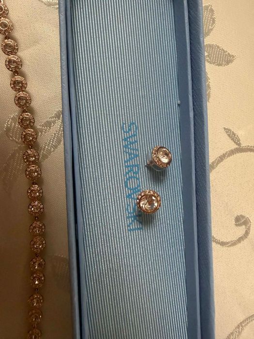 Set swarovski rose gold, nou, nepurtat, cu cutiii