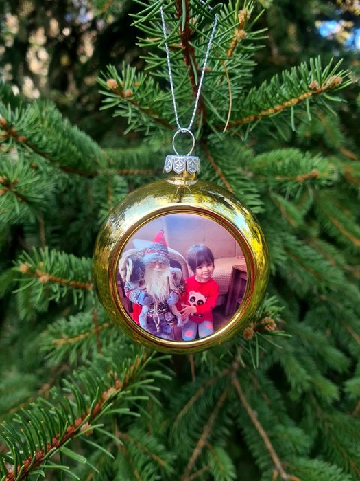 Коледна топка висулка за елха със снимка