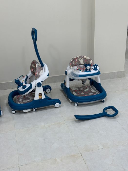 Детские ходунки с ручкой и тормозом — от 6 месяцев