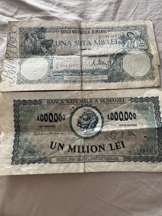 Bagnote vechii 1.000.000 de vanzare